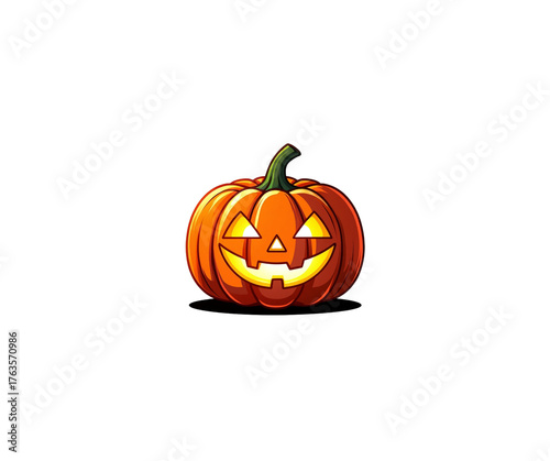 Set of cute Jack-o'-lantern vector icons with funny expressions