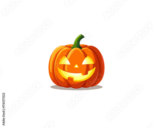Set of cute Jack-o'-lantern vector icons with funny expressions