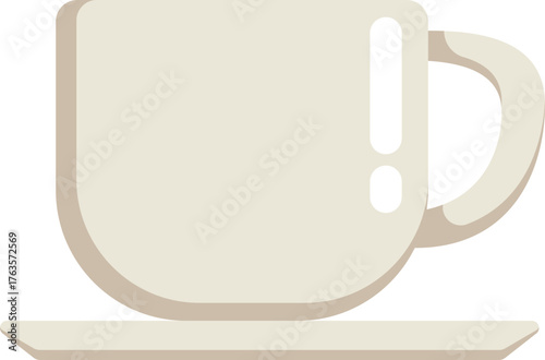 Illustration of a cup of coffee on a saucer