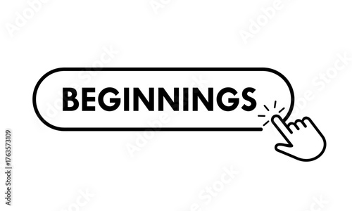 Beginnings button design logo template illustration