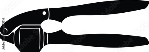 Black Silhouette Garlic Press Kitchen Tool Icon Vector Graphic