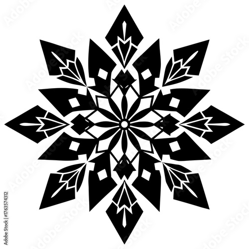 black and white abstract flower