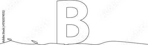 Elegant letter B logo design, perfect for stylish branding and minimal typography projects, a simple line art illustration with timeless appeal for modern design concepts