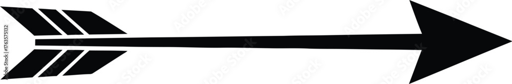 Fototapeta premium Stylized Black Arrow Icon Pointing Right Vector Design Minimalist Directional Symbol for Navigation and Progress