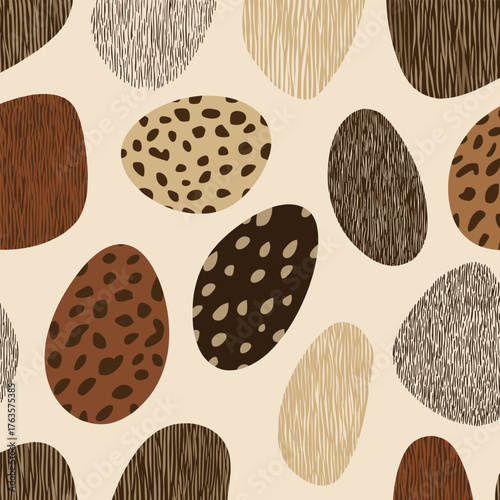 Seamless abstract geometric boho pattern. Minimalist animal print fabric pattern. Vector illustration.