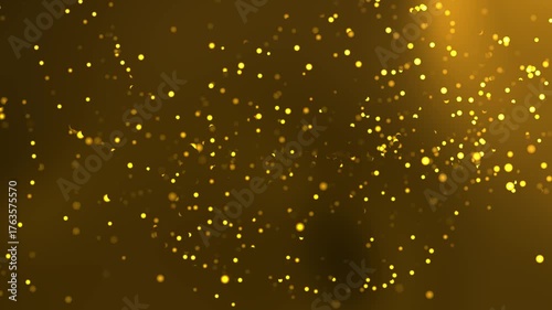Gold gradient background with rotating and moving flashing dots decoration