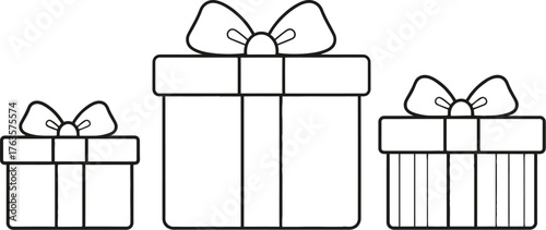 Colorful gift boxes illustration for christmas and birthday art