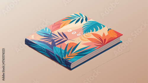 Very beautiful square book cover mockup on a soft neutral background, featuring gentle shadows and realistic texture, perfect for showcasing modern editorial designs, branding presentations, or minima