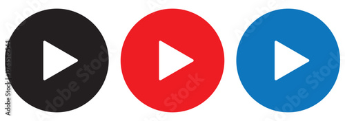 Media player button icons set. start button icon, play button icon, vector, icon set collection.