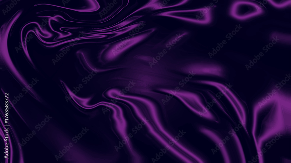 Fototapeta premium Dark purple and black abstract liquid background with swirling, flowing, satin texture.