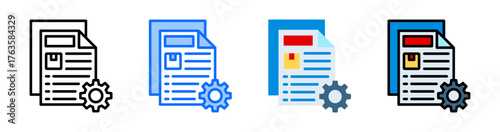 Technical Document Icon Collection Set Multiple Style