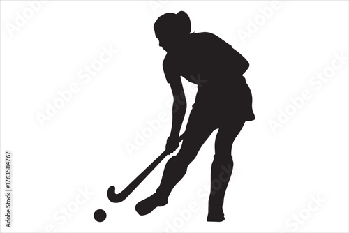 Hockey Players Silhouette Set  Sport Action Poses Vector Design