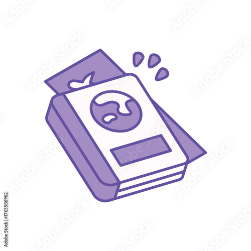 Passport icon clean and modern vector illustration