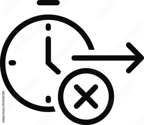 Time skip icon outline style vector graphic