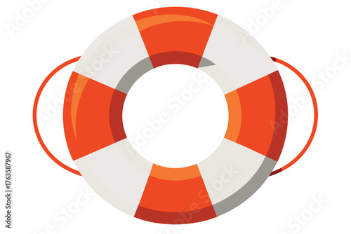 Illustration of a lifebuoy with rope outline for safety and rescue