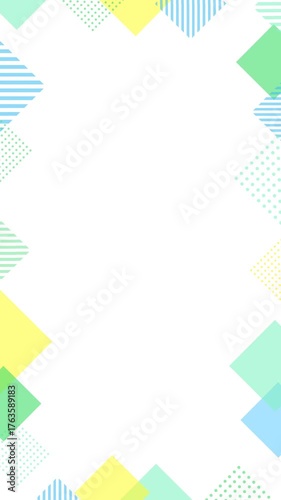 Pastel colored square cute and pop frame background