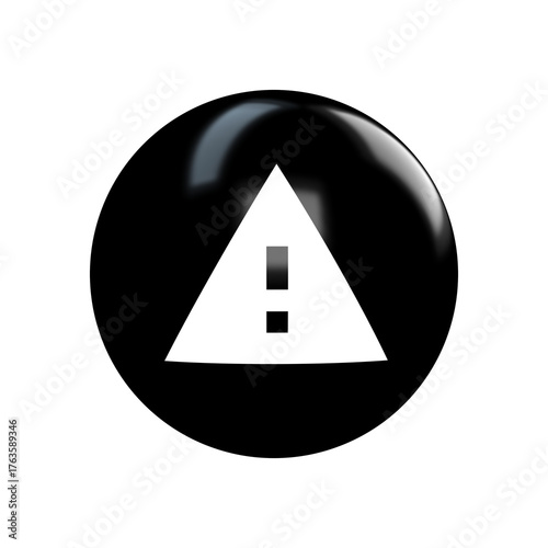 white danger icon on metal black glossy internet button