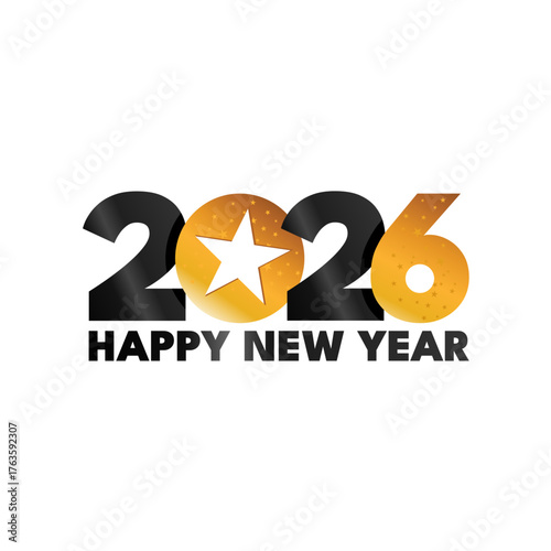 Happy new year 2026 sticker , label - vector illustration