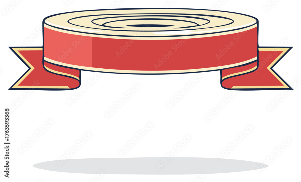 Obraz premium Elegant Red and Cream Ribbon Banner Design Element Illustration