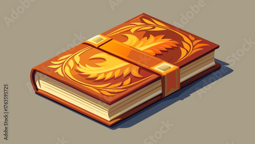 Very beautiful book mockup with a textured hard cover placed on a clean neutral surface, showcasing elegant materials, realistic shadows, and refined presentation perfect for branding, editorial, or 