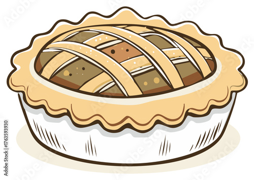 Wholesome Baked Apple Pie with Lattice Crust Delicious Pastry Dessert