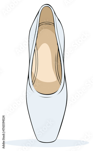 Vector Illustration of a ballet slipper in a minimalist style