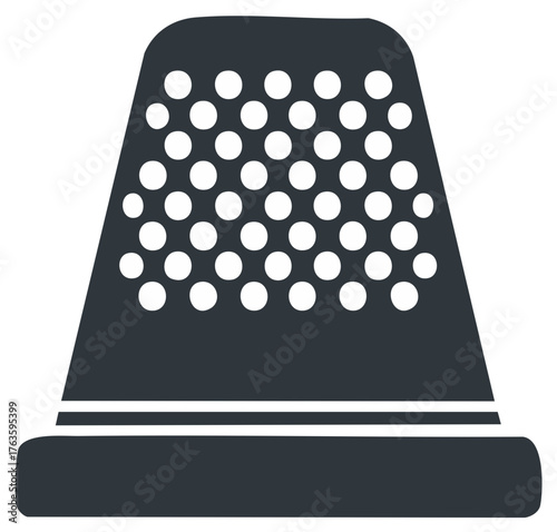 Thimble for sewing, tailoring or dressmaking projects. Finger shield for needlework and stitching. Protective finger cap.