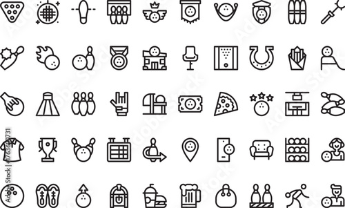 Bowling and sports icons High-Quality Vector Icons Collection with Editable Stroke. Ideal for Professional and Creative Projects