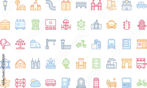 City and urban icons High-Quality Vector Icons Collection with Editable Stroke. Ideal for Professional and Creative Projects