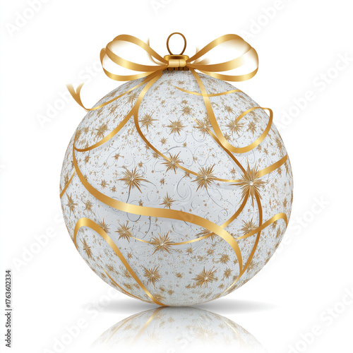 New Year's ball with a pattern and sparkles