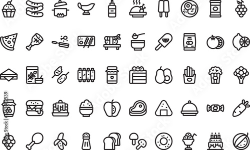 Food icons High-Quality Vector Icons Collection with Editable Stroke. Ideal for Professional and Creative Projects
