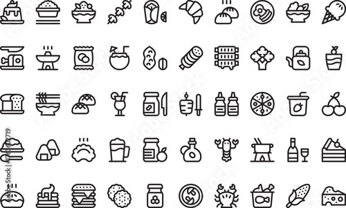 Gastronomy and culinary icons High-Quality Vector Icons Collection with Editable Stroke. Ideal for Professional and Creative Projects