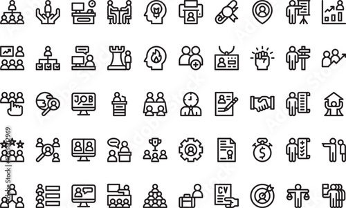 Human resources icons High-Quality Vector Icons Collection with Editable Stroke. Ideal for Professional and Creative Projects