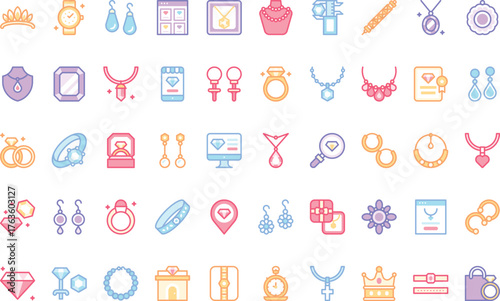 Jewelry and accessories icons High-Quality Vector Icons Collection with Editable Stroke. Ideal for Professional and Creative Projects
