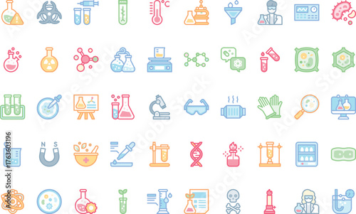 Lab and experiments icons High-Quality Vector Icons Collection with Editable Stroke. Ideal for Professional and Creative Projects