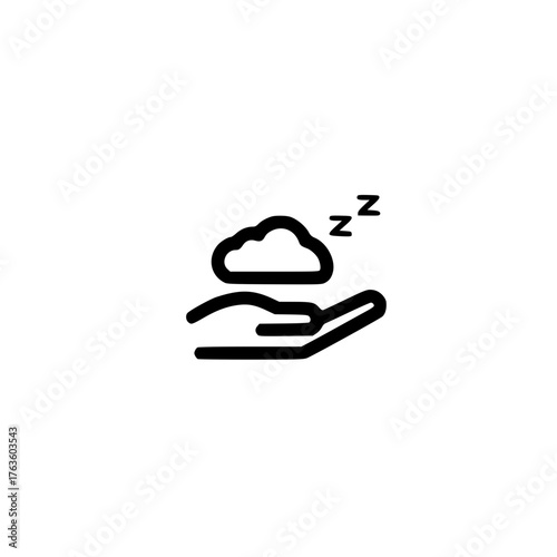 Cloud Icon on Human Palm Representing Cloud Computing Data Storage and Technology Concept