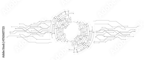 Digital technology speed connect white background, cyber nano information, abstract communication, innovation future tech data, internet network connection, Ai big data, blue line dot illustration 3d
