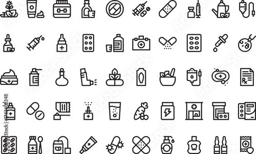 Medicine and healthcare icons High-Quality Vector Icons Collection with Editable Stroke. Ideal for Professional and Creative Projects