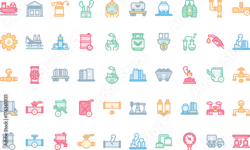 Oil and gas industry icons High-Quality Vector Icons Collection with Editable Stroke. Ideal for Professional and Creative Projects