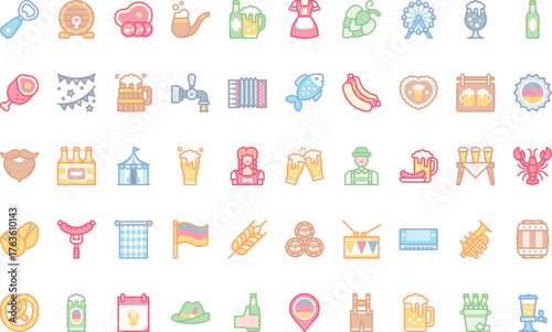 Oktoberfest and beer festival icons High-Quality Vector Icons Collection with Editable Stroke. Ideal for Professional and Creative Projects
