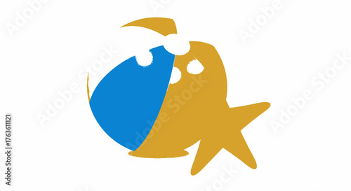Stylized Beach Ball with Starfish Summer Fun Icon
