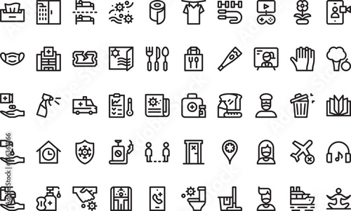 Quarantine and isolation icons High-Quality Vector Icons Collection with Editable Stroke. Ideal for Professional and Creative Projects