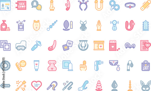 Sex and adult shop icons High-Quality Vector Icons Collection with Editable Stroke. Ideal for Professional and Creative Projects