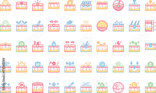 Skin and layers icons High-Quality Vector Icons Collection with Editable Stroke. Ideal for Professional and Creative Projects