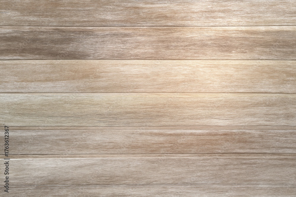Fototapeta premium Natural light wooden plank background with soft gradient tones and smooth texture, perfect for product display, mockups, and modern minimalist interior design concepts
