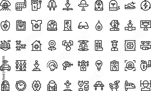 Technology and future innovations icons High-Quality Vector Icons Collection with Editable Stroke. Ideal for Professional and Creative Projects