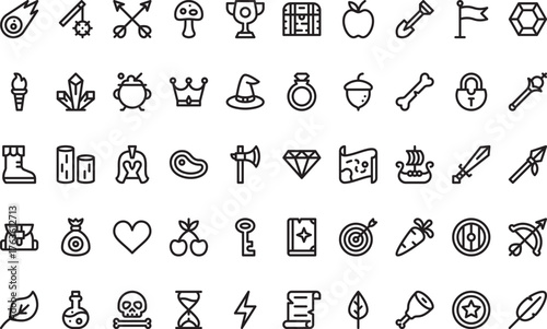Videogame elements and gaming icons High-Quality Vector Icons Collection with Editable Stroke. Ideal for Professional and Creative Projects