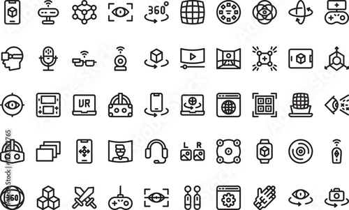 Virtual reality icons High-Quality Vector Icons Collection with Editable Stroke. Ideal for Professional and Creative Projects