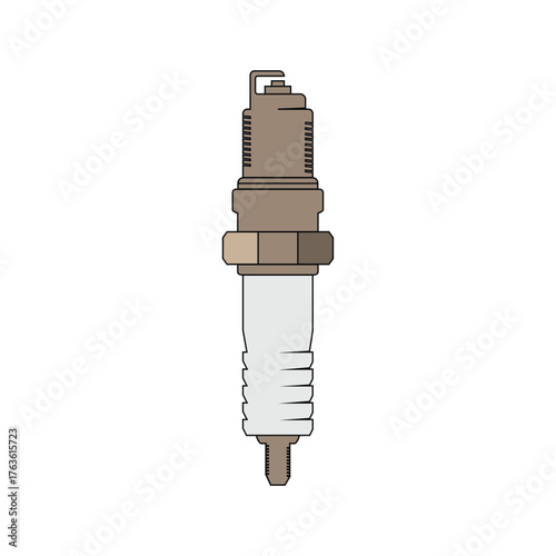 motorcycle spark plug icon with cartoon concept