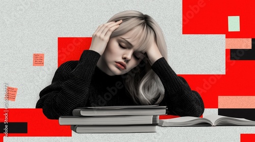 Stressed Student Struggling with Schoolwork and Studies